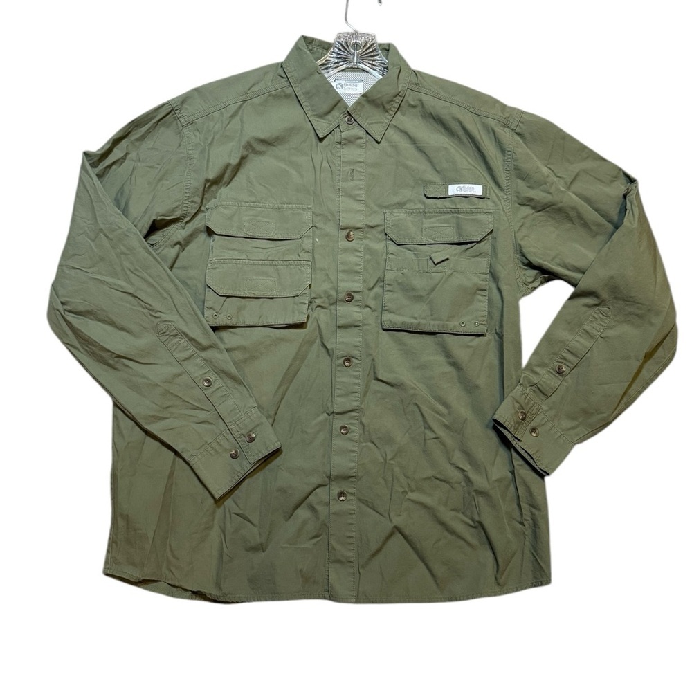 🪶✨GANDER MOUNTAIN‎ Guide Series Green Vented Nylon Fishing Shirt L✨🪶